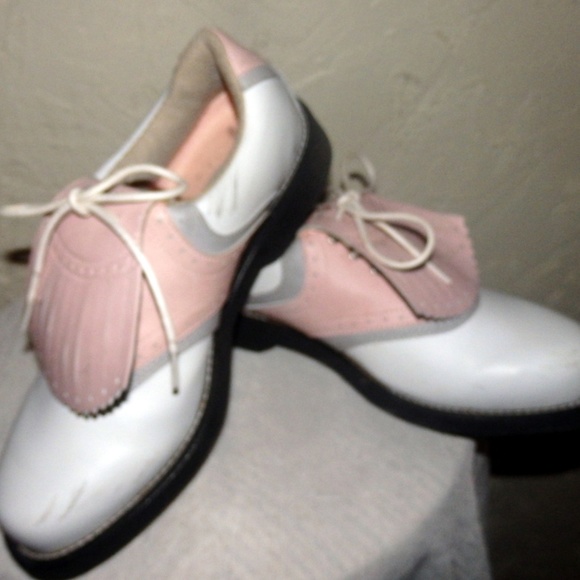Top Flite White Pink Leather Golf Shoes Size 7 1/2 - Picture 4 of 8